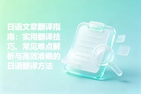 日语文章翻译指南：实用翻译技巧、常见难点解析与高效准确的日语翻译方法