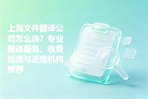 上海文件翻译公司怎么选？专业翻译服务、收费标准与正规机构推荐