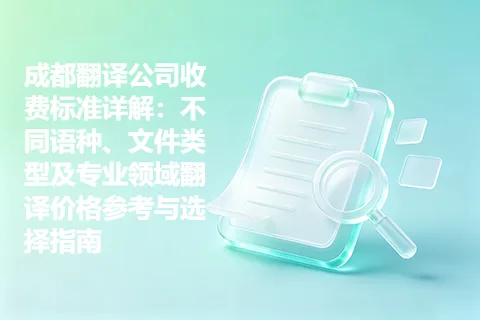 成都翻译公司收费标准详解：不同语种、文件类型及专业领域翻译价格参考与选择指南