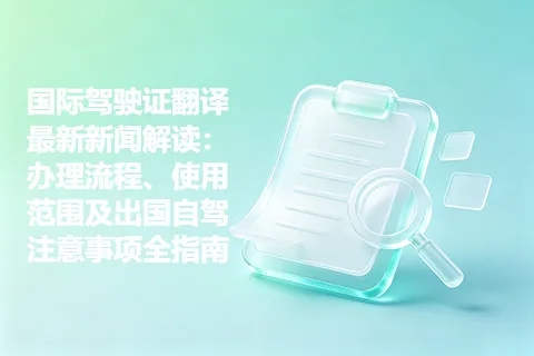 国际驾驶证翻译最新新闻解读：办理流程、使用范围及出国自驾注意事项全指南