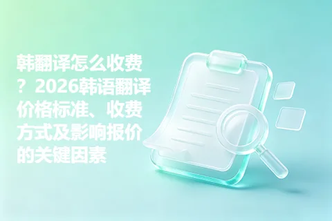 韩翻译怎么收费？2026韩语翻译价格标准、收费方式及影响报价的关键因素