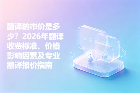翻译的市价是多少？2026年翻译收费标准、价格影响因素及专业翻译报价指南
