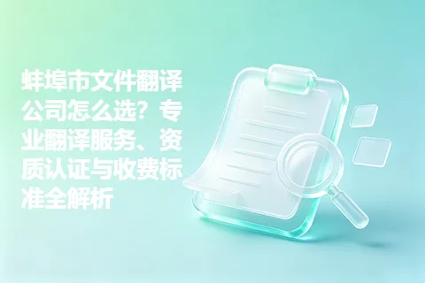 蚌埠市文件翻译公司怎么选？专业翻译服务、资质认证与收费标准全解析