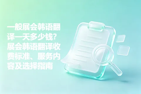 一般展会韩语翻译一天多少钱？展会韩语翻译收费标准、服务内容及选择指南