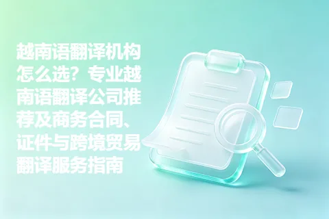 越南语翻译机构怎么选？专业越南语翻译公司推荐及商务合同、证件与跨境贸易翻译服务指南