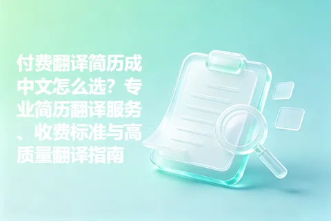 付费翻译简历成中文怎么选？专业简历翻译服务、收费标准与高质量翻译指南