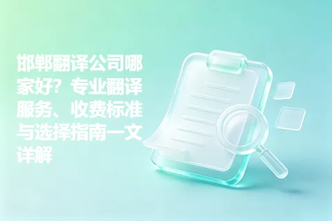 邯郸翻译公司哪家好？专业翻译服务、收费标准与选择指南一文详解