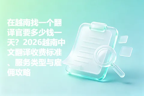 在越南找一个翻译官要多少钱一天？2026越南中文翻译收费标准、服务类型与雇佣攻略