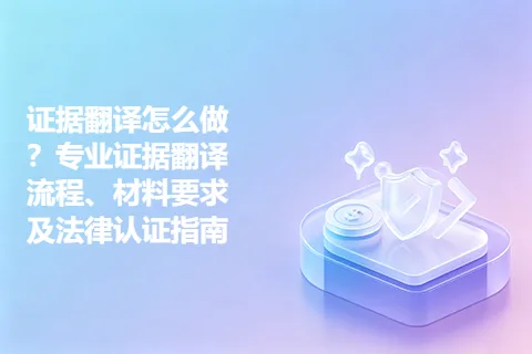 证据翻译怎么做？专业证据翻译流程、材料要求及法律认证指南