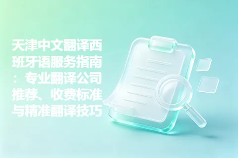 天津中文翻译西班牙语服务指南：专业翻译公司推荐、收费标准与精准翻译技巧