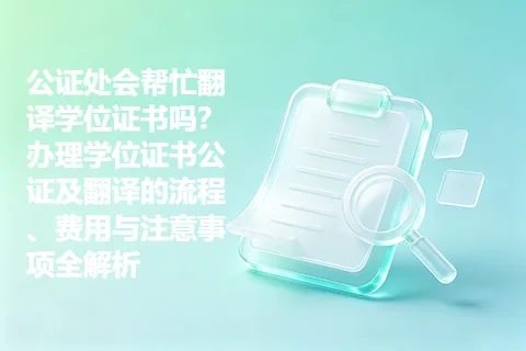 公证处会帮忙翻译学位证书吗？办理学位证书公证及翻译的流程、费用与注意事项全解析