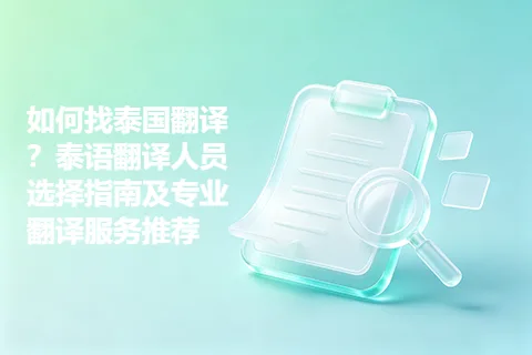 如何找泰国翻译？泰语翻译人员选择指南及专业翻译服务推荐