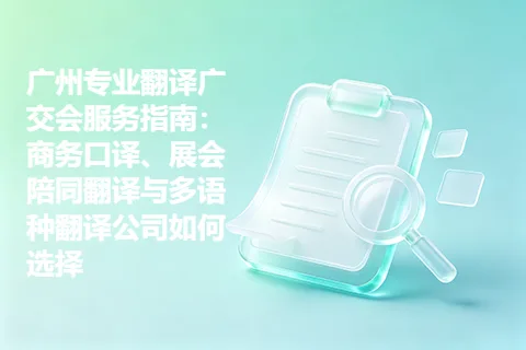 广州专业翻译广交会服务指南：商务口译、展会陪同翻译与多语种翻译公司如何选择