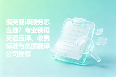 俄英翻译服务怎么选？专业俄语英语互译、收费标准与优质翻译公司推荐