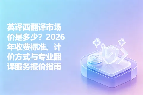 英译西翻译市场价是多少?2026年收费标准、计价方式与专业翻译服务报价指南