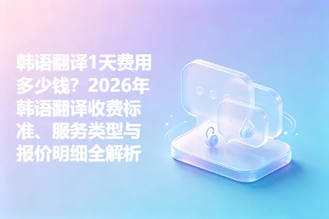 韩语翻译1天费用多少钱？2026年韩语翻译收费标准、服务类型与报价明细全解析