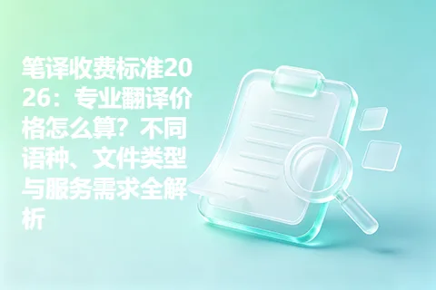 笔译收费标准2026：专业翻译价格怎么算？不同语种、文件类型与服务需求全解析