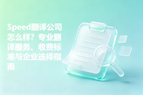 Speed翻译公司怎么样？专业翻译服务、收费标准与企业选择指南