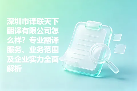 深圳市译联天下翻译有限公司怎么样？专业翻译服务、业务范围及企业实力全面解析
