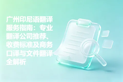 广州印尼语翻译服务指南：专业翻译公司推荐、收费标准及商务口译与文件翻译全解析