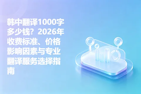 韩中翻译1000字多少钱？2026年收费标准、价格影响因素与专业翻译服务选择指南