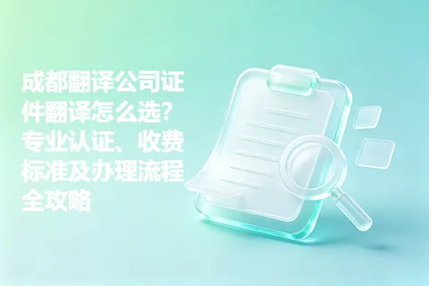 成都翻译公司证件翻译怎么选？专业认证、收费标准及办理流程全攻略