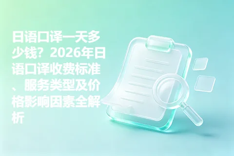 日语口译一天多少钱？2026年日语口译收费标准、服务类型及价格影响因素全解析