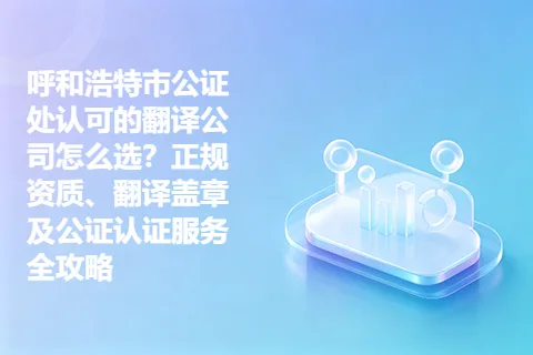 呼和浩特市公证处认可的翻译公司怎么选？正规资质、翻译盖章及公证认证服务全攻略