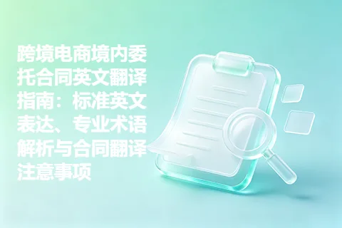 跨境电商境内委托合同英文翻译指南：标准英文表达、专业术语解析与合同翻译注意事项