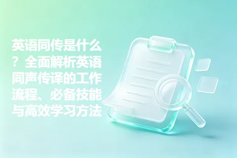 英语同传是什么？全面解析英语同声传译的工作流程、必备技能与高效学习方法