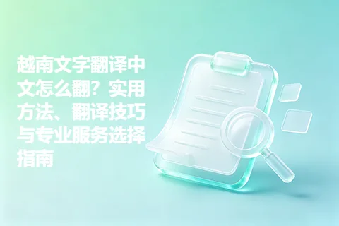 越南文字翻译中文怎么翻？实用方法、翻译技巧与专业服务选择指南