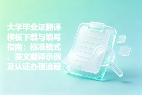 大学毕业证翻译模板下载与填写指南：标准格式、英文翻译示例及认证办理流程