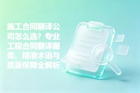施工合同翻译公司怎么选？专业工程合同翻译服务、精准术语与质量保障全解析