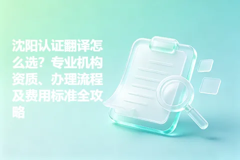 沈阳认证翻译怎么选？专业机构资质、办理流程及费用标准全攻略