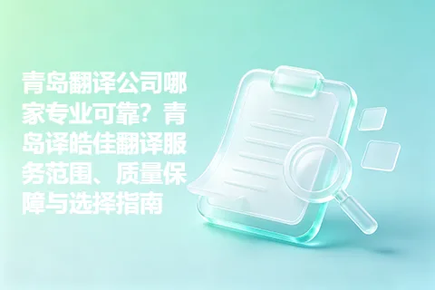 青岛翻译公司哪家专业可靠？青岛译皓佳翻译服务范围、质量保障与选择指南