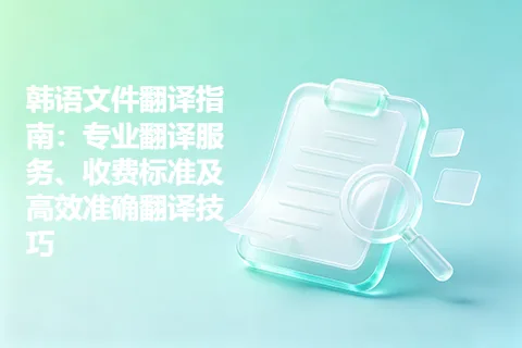 韩语文件翻译指南：专业翻译服务、收费标准及高效准确翻译技巧