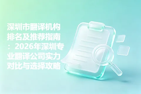 深圳市翻译机构排名及推荐指南：2026年深圳专业翻译公司实力对比与选择攻略