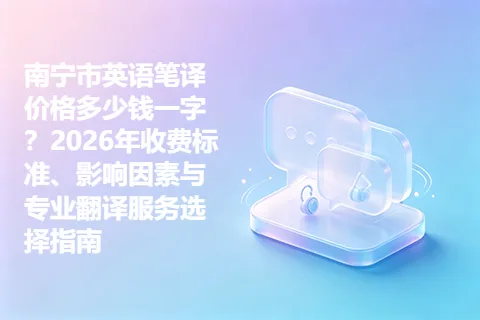 南宁市英语笔译价格多少钱一字？2026年收费标准、影响因素与专业翻译服务选择指南