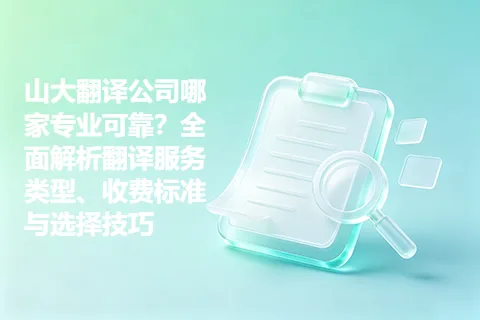 山大翻译公司哪家专业可靠？全面解析翻译服务类型、收费标准与选择技巧