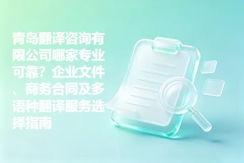 青岛翻译咨询有限公司哪家专业可靠？企业文件、商务合同及多语种翻译服务选择指南