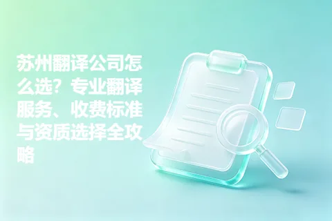 苏州翻译公司怎么选？专业翻译服务、收费标准与资质选择全攻略