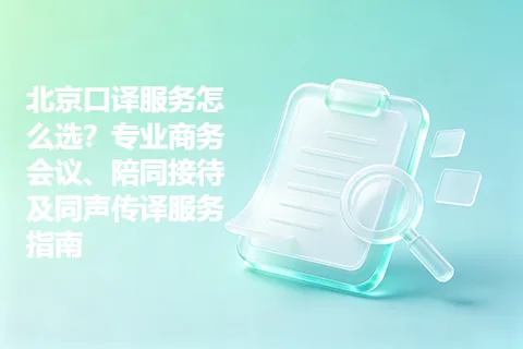 北京口译服务怎么选？专业商务会议、陪同接待及同声传译服务指南