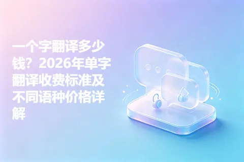 一个字翻译多少钱？2026年单字翻译收费标准及不同语种价格详解