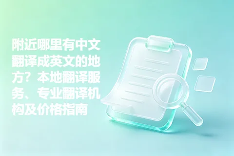 附近哪里有中文翻译成英文的地方？本地翻译服务、专业翻译机构及价格指南