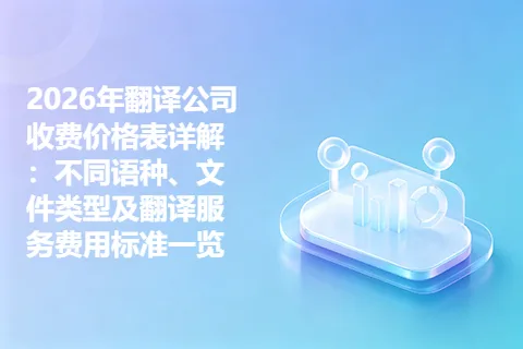 2026年翻译公司收费价格表详解：不同语种、文件类型及翻译服务费用标准一览