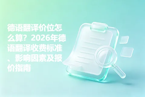 德语翻译价位怎么算？2026年德语翻译收费标准、影响因素及报价指南