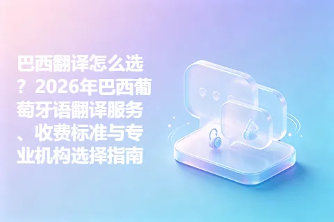 巴西翻译怎么选？2026年巴西葡萄牙语翻译服务、收费标准与专业机构选择指南