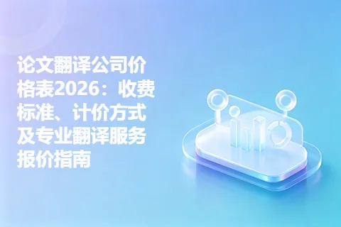论文翻译公司价格表2026：收费标准、计价方式及专业翻译服务报价指南