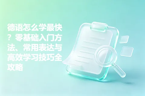德语怎么学最快？零基础入门方法、常用表达与高效学习技巧全攻略