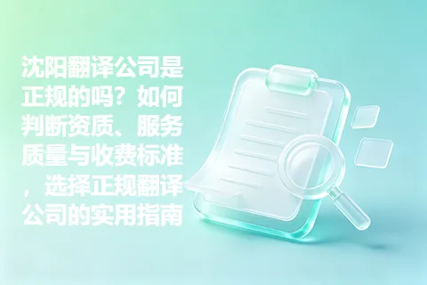 沈阳翻译公司是正规的吗?如何判断资质、服务质量与收费标准,选择正规翻译公司的实用指南